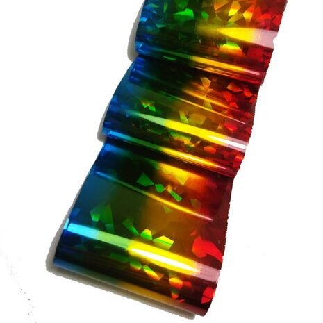 Фольга для литья "Градиент 4 голография" (бирюзовый, зеленый,желтый,красный), 50 см