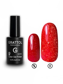 Гель-лак Светоотражающий Grattol Color Gel Polish Bright Neon 05, 9 мл
