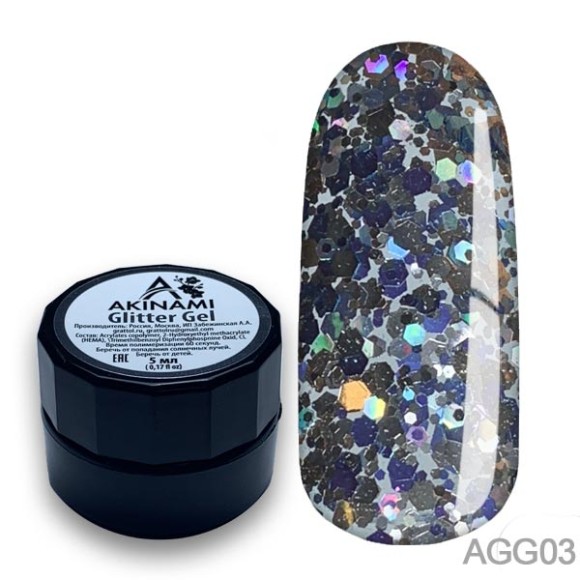 Akinami Glitter Gel 03, 5гр