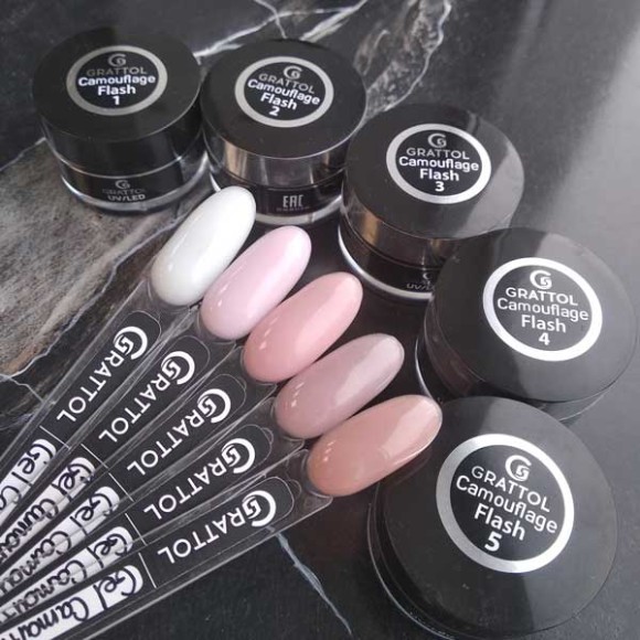 ( 50 мл ) Гель камуфлирующий Grattol Camouflage Gel Flash 01