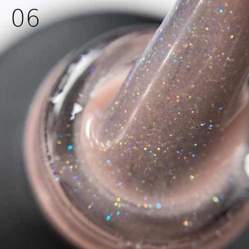Glitter 06  9ml Каучуковая база для гель-лака Grattol Rubber Base Glitter No Hema