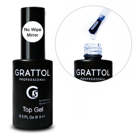 No Wipe Top Gel Топ для гель-лака без липкого слоя Grattol (9 мл)