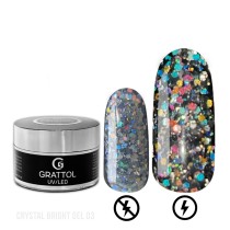 ( 15 мл ) Гель с светоотражающим крупным глиттером Grattol Gel Crystal Bright 03