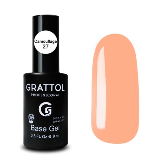 Camouflage 27  9ml Камуфлирующая база для гель-лака Grattol Rubber Base