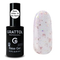 Glitter 19  9ml Каучуковая база для гель-лака Grattol Rubber Base Glitter No Hema Glitter 19  9ml Каучуковая база для гель-лака Grattol Rubber Base Glitter No Hema