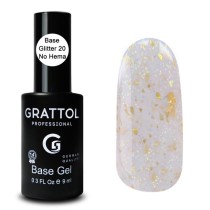 Glitter 20  9ml Каучуковая база для гель-лака Grattol Rubber Base Glitter No Hema Glitter 20  9ml Каучуковая база для гель-лака Grattol Rubber Base Glitter No Hema