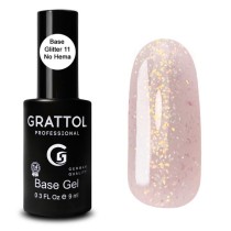 Glitter 11  9ml Каучуковая база для гель-лака Grattol Rubber Base Glitter No Hema Glitter 11  9ml Каучуковая база для гель-лака Grattol Rubber Base Glitter No Hema