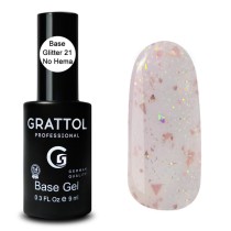 Glitter 21  9ml Каучуковая база для гель-лака Grattol Rubber Base Glitter No Hema Glitter 21  9ml Каучуковая база для гель-лака Grattol Rubber Base Glitter No Hema