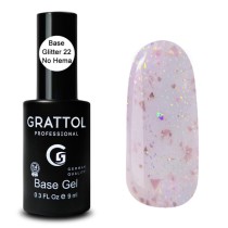 Glitter 22  9ml Каучуковая база для гель-лака Grattol Rubber Base Glitter No Hema Glitter 22  9ml Каучуковая база для гель-лака Grattol Rubber Base Glitter No Hema