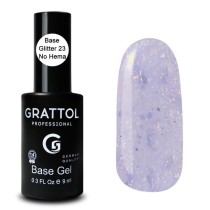 Glitter 23  9ml Каучуковая база для гель-лака Grattol Rubber Base Glitter No Hema Glitter 23  9ml Каучуковая база для гель-лака Grattol Rubber Base Glitter No Hema