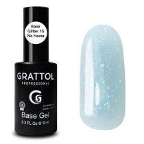 Glitter 15  9ml Каучуковая база для гель-лака Grattol Rubber Base Glitter No Hema Glitter 15  9ml Каучуковая база для гель-лака Grattol Rubber Base Glitter No Hema