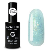 Glitter 17  9ml Каучуковая база для гель-лака Grattol Rubber Base Glitter No Hema
