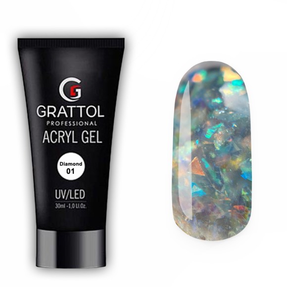 Акрил-гель Grattol Acryl Gel Diamond 1, 30 мл Акрил-гель Grattol Acryl Gel Diamond 1, 30 мл