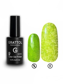 Гель-лак Светоотражающий Grattol Color Gel Polish Bright Neon 01, 9 мл