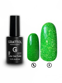 Гель-лак Светоотражающий Grattol Color Gel Polish Bright Neon 02, 9 мл